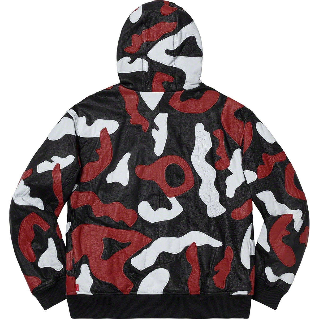 Camo Leather Hooded Jacket view 3